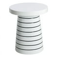thumbnail image 1 of Brant House Porcini Concrete End Table - Large - White / Stripes, 1 of 3