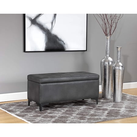 Brant House Teegan Storage Bench - Gray - Bravo Portabella