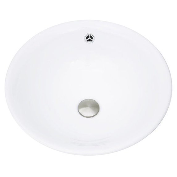 Brant Point Collection Nantucket Sinks 17 Inch Round White Vessel Sink With Overflow NSV218