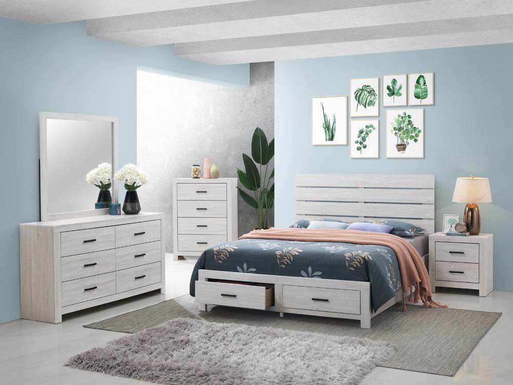 Brantford Queen Storage Bedroom Set with Bed, Dresser, Mirror in ...