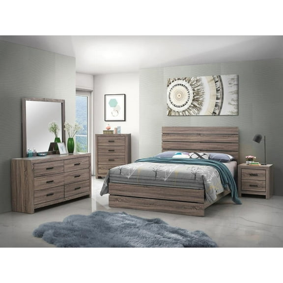 Brantford 5-piece Eastern King Panel Bedroom Set Barrel Oak