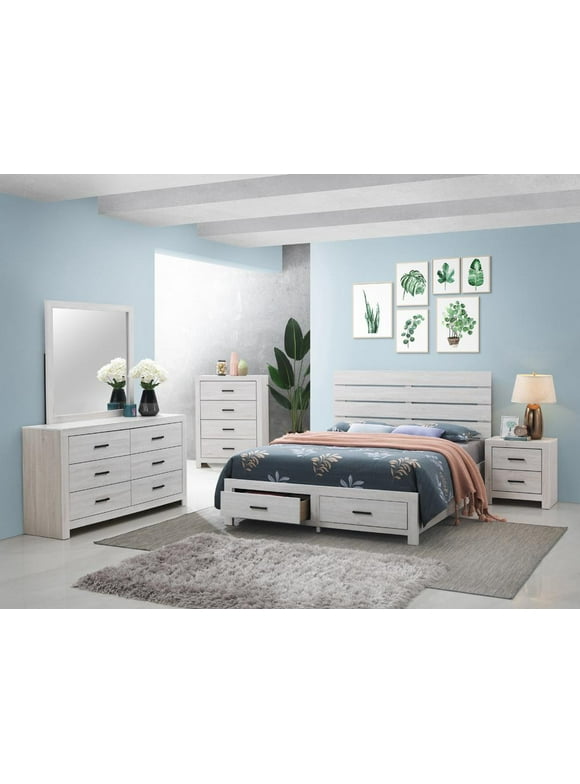 Brantford 5-piece Eastern King Storage Bedroom Set Coastal White