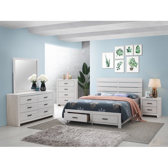 Coaster Brantford 5-Piece Eastern King Bedroom Set, Coastal White