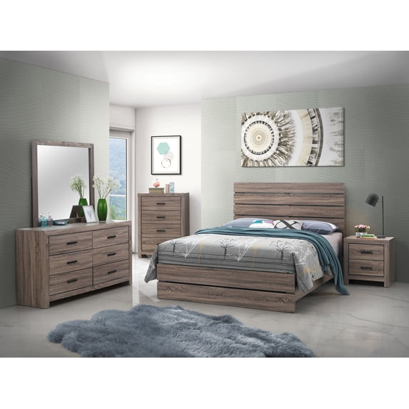 Coaster Brantford 5-Piece Queen Bedroom Set, Barrel Oak