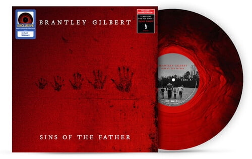 Brantley Gilbert - Sins Of The Father - Walmart Exclusive Black & Lipstick Red Galaxy Vinyl with Autographed Insert Inside