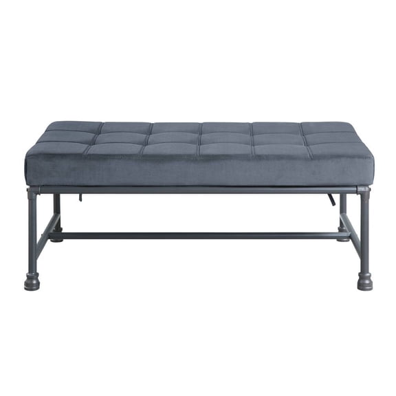 Brantley Gray Velvet & Sandy Gray Finish Bench