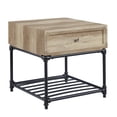 thumbnail image 1 of Brantley Oak Finish End Table with Storage Drawer and Shelf, Modern Side Table for Living Room, 1 of 5
