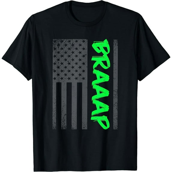 Brap Braap-Braaap Vintage USA Flag Dirt Bike Jet Ski ATV T-Shirt