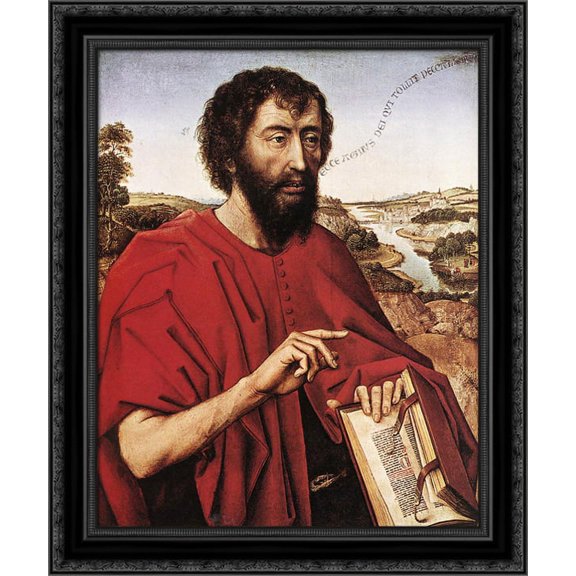 Braque Family Triptych ' left panel 20x23 Black Ornate Wood Framed Canvas Art by Weyden, Rogier van der