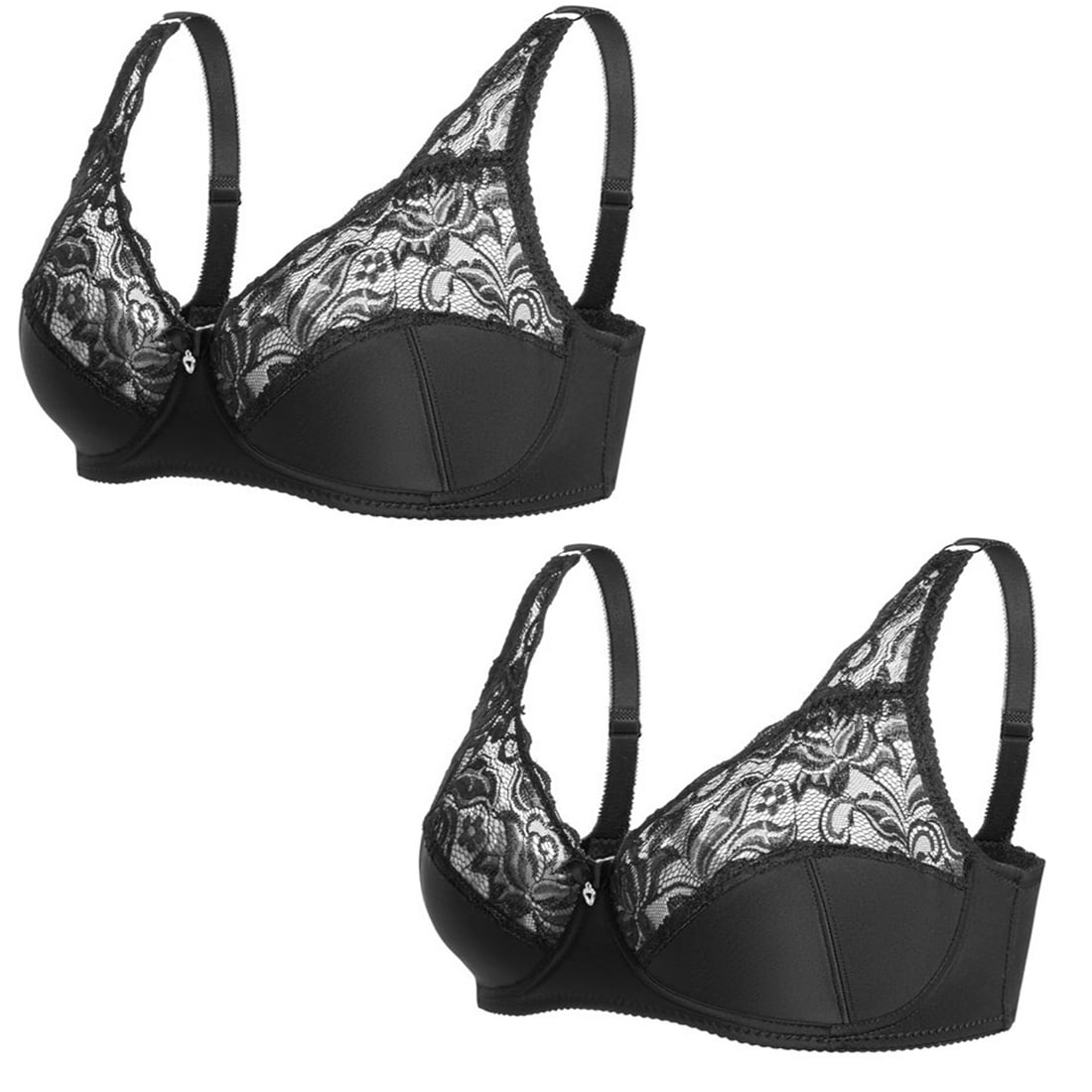 Bras for Big Breast Women High Support Large Bust - Adjustable Bralette  Bra,Wireless Everyday Bras for Women,Non-Padded Plus Size Push up  Bra(4-Packs)