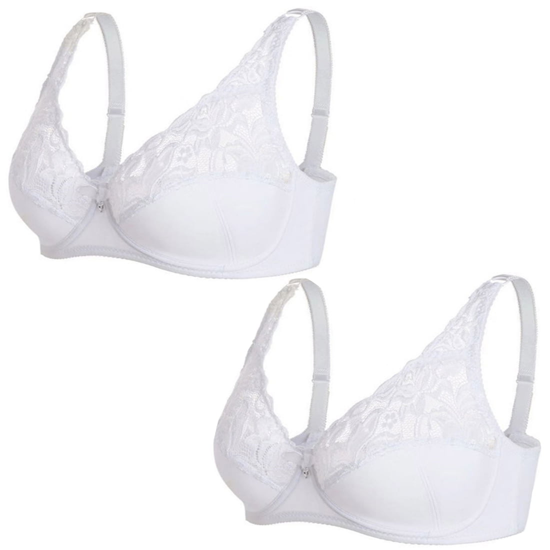 Bras for Big Breast Women High Support Large Bust - Adjustable Bralette Bra,Wireless  Everyday Bras for Women,Non-Padded Plus Size Push up Bra(4-Packs) 