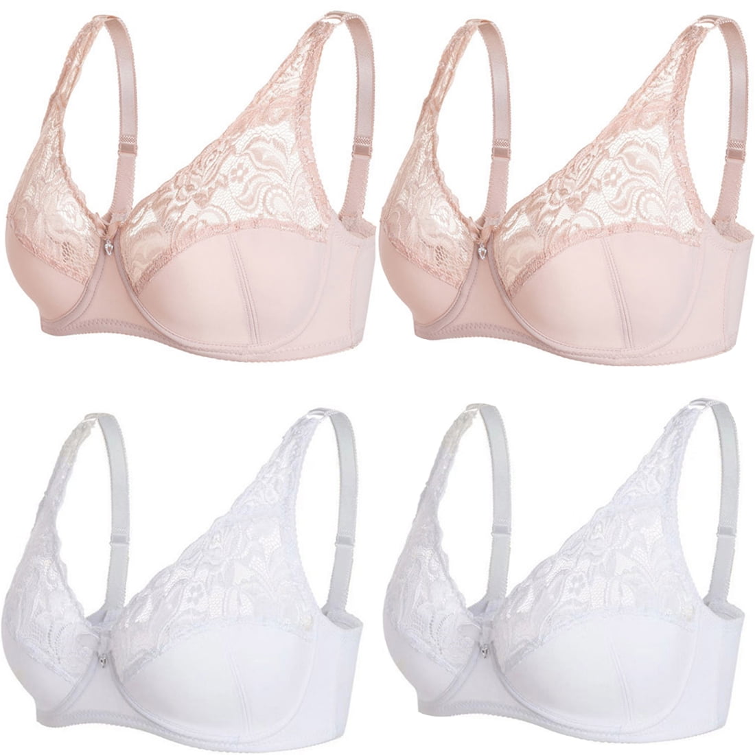 Bras for Big Breast Women High Support Large Bust - Adjustable Bralette Bra,Wireless  Everyday Bras for Women,Non-Padded Plus Size Push up Bra(1-Packs) 
