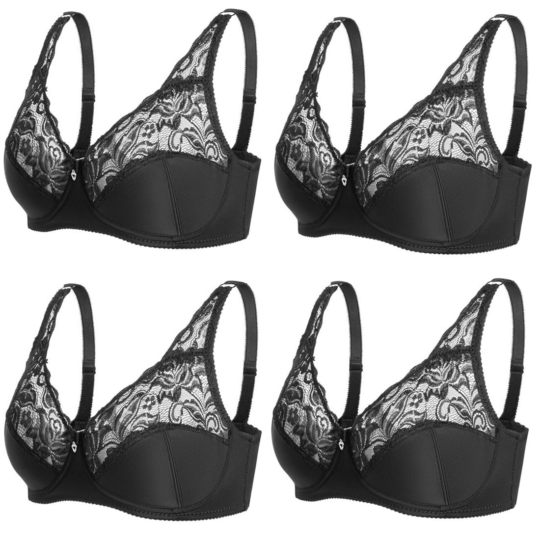 Bras for Large Breasted Women Full-Coverage No Underwire Bustier  ComfortFlex Fit Solid Color Large Breast Everyday Underwear,Bras for Women  No Underwire Black 70AB at  Women's Clothing store