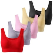 ZHIZHUANG Bras Clearance $5,Ladies Bras,Womens Sports Bra without Steel Ring U-Shaped Beauty Back with Breast Pad Everyday Underwear