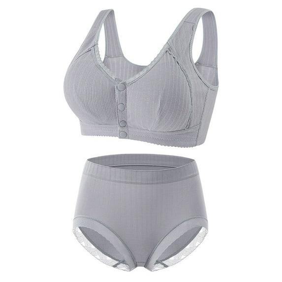 Bras Clearance for Women, Wirefree Button Closure Support Sleepwear Thick Strap Comfy Breathable Plus Size Bras for Women 38