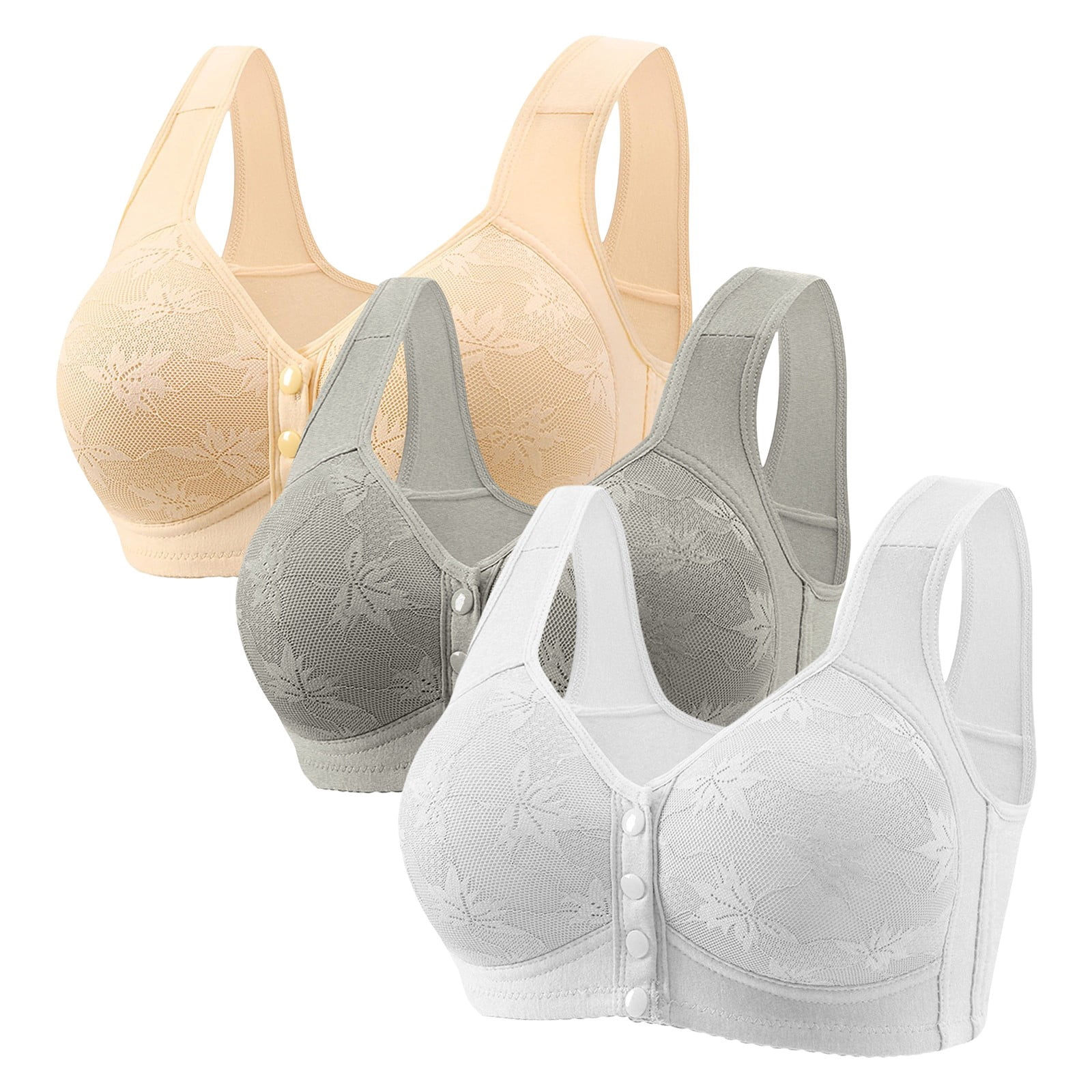 Bras For Women Front-Closure Comfortable Bra Skin-Friendly Cotton ...