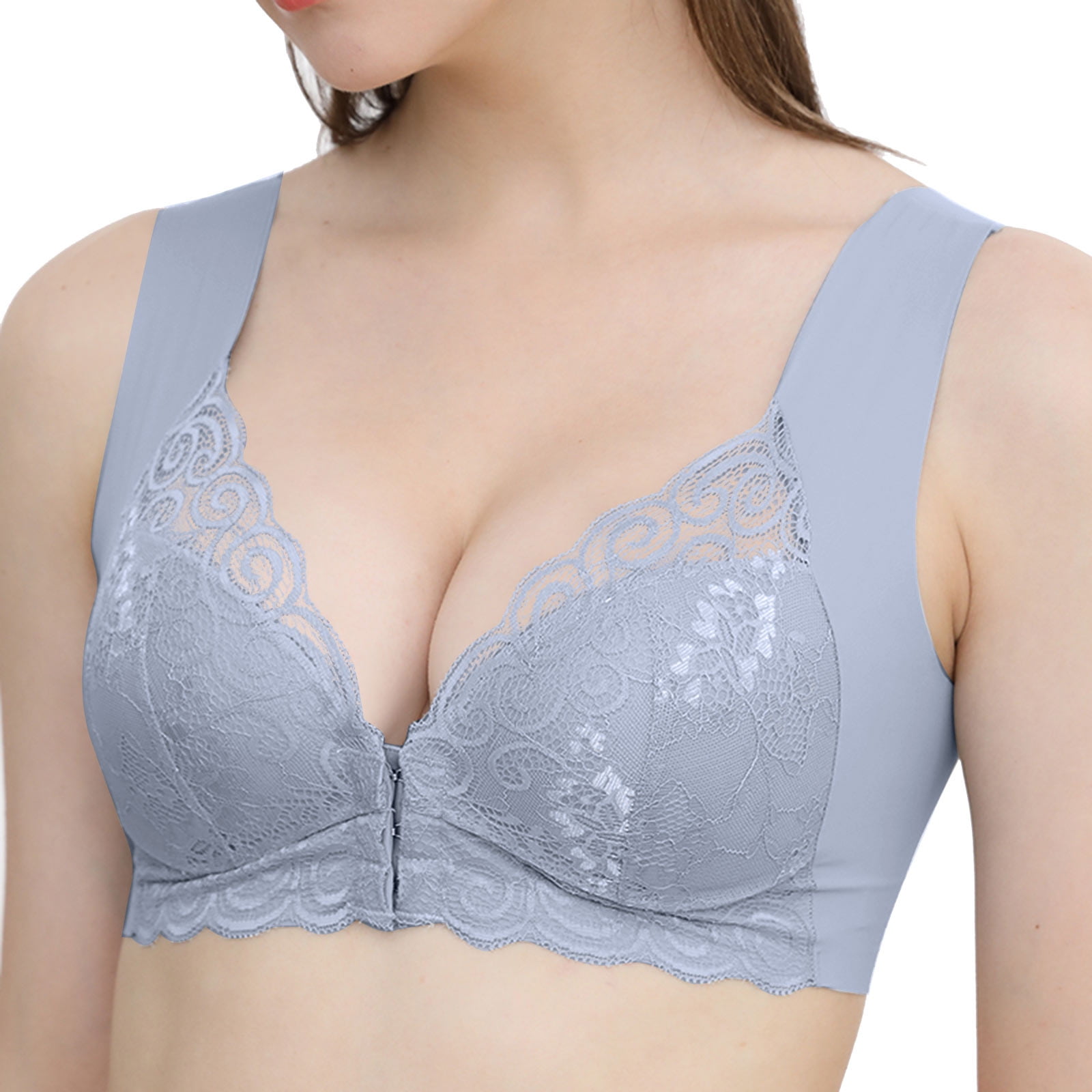 Full Cup Thin Underwear Bra Plus Size Adjustable Lace Women Bra Breast  Cover F Cup Large Size Bras (Bands Size : 120F, Color : Khaki)