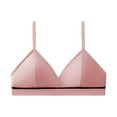 thumbnail image 1 of Bras For Women Triangle Cups Cotton Soft Comfortable Wireless Lightly Lined Wire-Free Bralette Sporty Everyday Bra (Free Size, Pink), 1 of 1