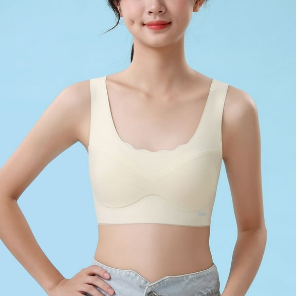 Bras for Girl No Underwire New Young Girls Solid Color Soft Comfortable Breathable Children Thin Style Student Bra Underwear Style B-17 Yellow 9 Years