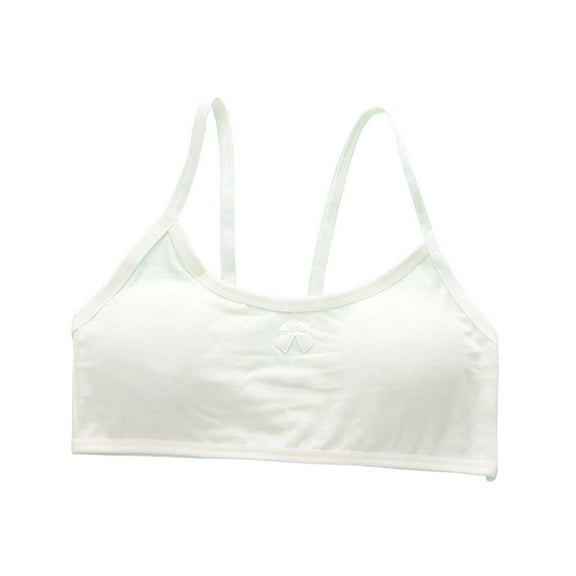 Bras for Girls 9-11 Kids Girl Underwear Sport Training Bra Solid Color Vest Children Adjustable Shoulder Strap Underclothes Bowknot Design Undies Clothes Padded Bralette Z02-Light Yellow 8-14 Years