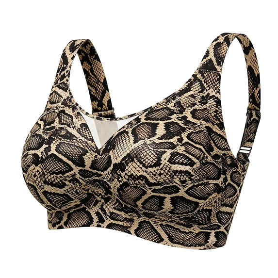 Bras Leopard Print Stretch Bras for Women Everyday Bras T-shirt Bras for Ladies Sports Bras Push up Bra Bras for Women Full Coverage Cotton Bra for Women Comfort Bras Sleep Bras,Gray,3XL