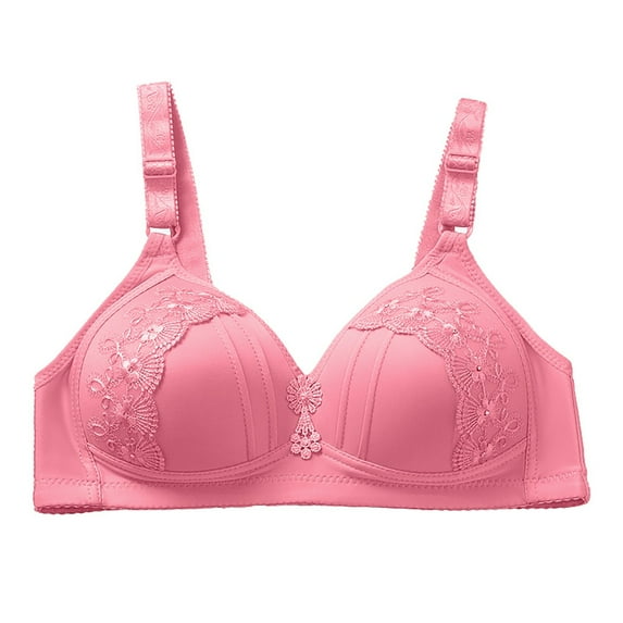 Bras for Older Women New Push up Bras for Women No Wire Oversized Bralettes High Support Bra Full Figure Daily Bra with Adjustable Straps Plus Size Bras Wireless Pinky XXL