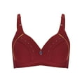 thumbnail image 1 of Bras for Older Women in Clearance Women No Wire Bras Everyday Breathable Bra Comfortable Convenient Daily Bra Soft Support Push up Bralettes Seamless Stretchy Sports Bra Lightly Padded Bra New Wine, 1 of 9