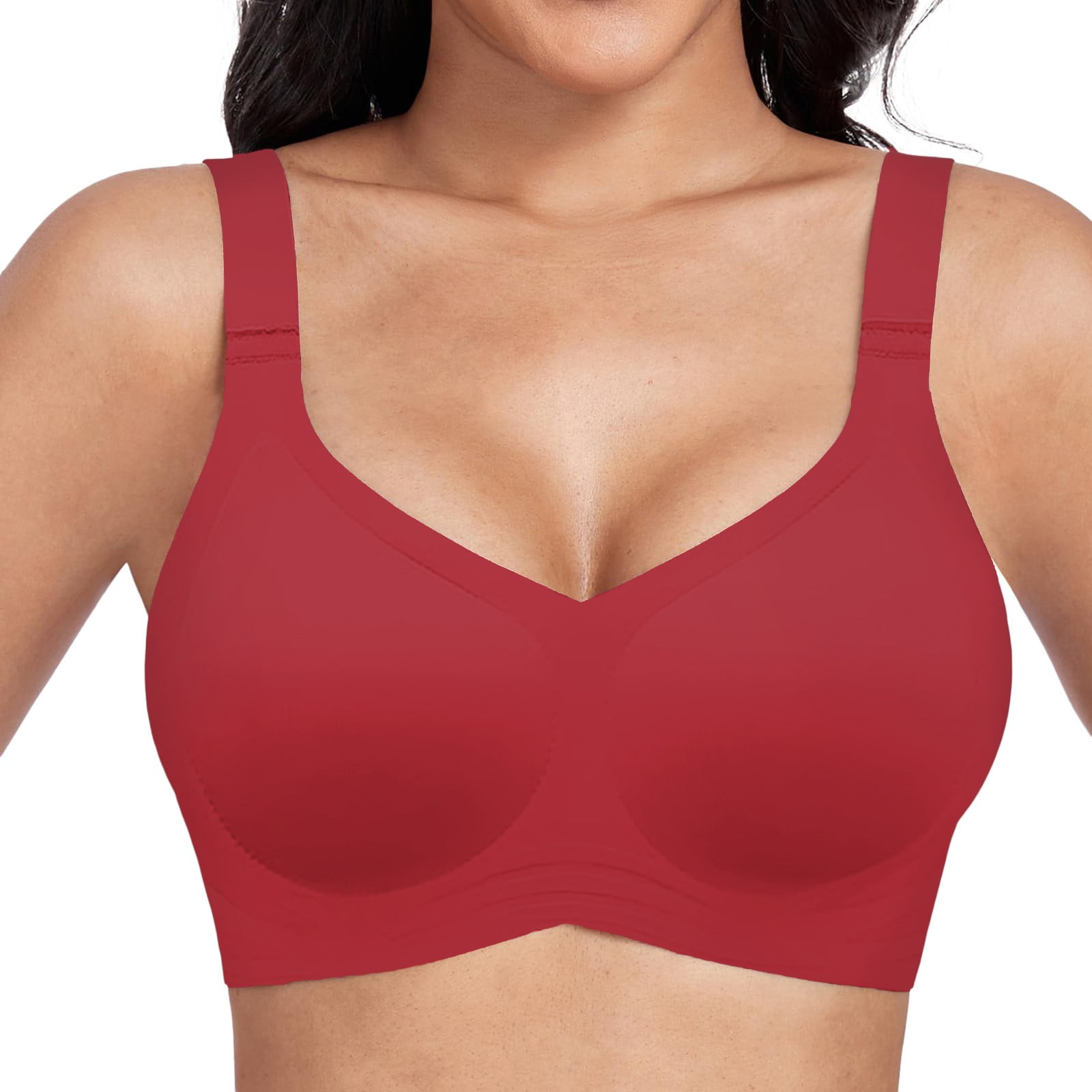 Bras Smoothing Bras Thin section of the big yards without traces of sports  boobs show significantly smaller Underwire Bracieres Wireless Bra Brasieres  Vanity ， 38ddd Bras for Women Red M - Walmart.com