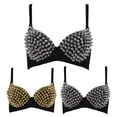 thumbnail image 1 of BWASD Studded Spike Bras for Women Push Up Padded Bralette Metallic Performance Dance Club Party Top, 1 of 6