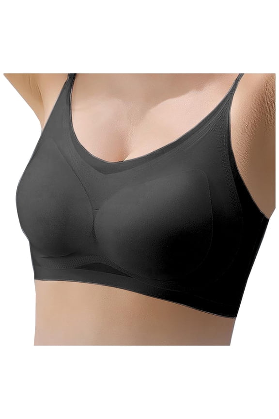 Bras for Women Bra 1 Women's Thin Ice Silk Seamless Breathable Sleep Bra for Small to Large Bust Lightweight Comfort with Back Support and Adjustable Straps Black 4XL