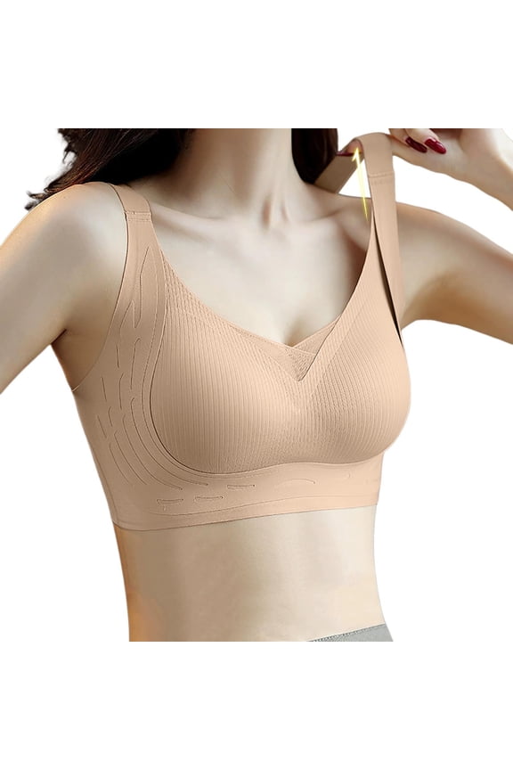 Bras for Women Bra Seamless Latex Push Up Design for Comfortable Breathable Support Fixed Cup Jelly Strip Feature Soft Mesh Panty-Ready Everyday Wear Brown M