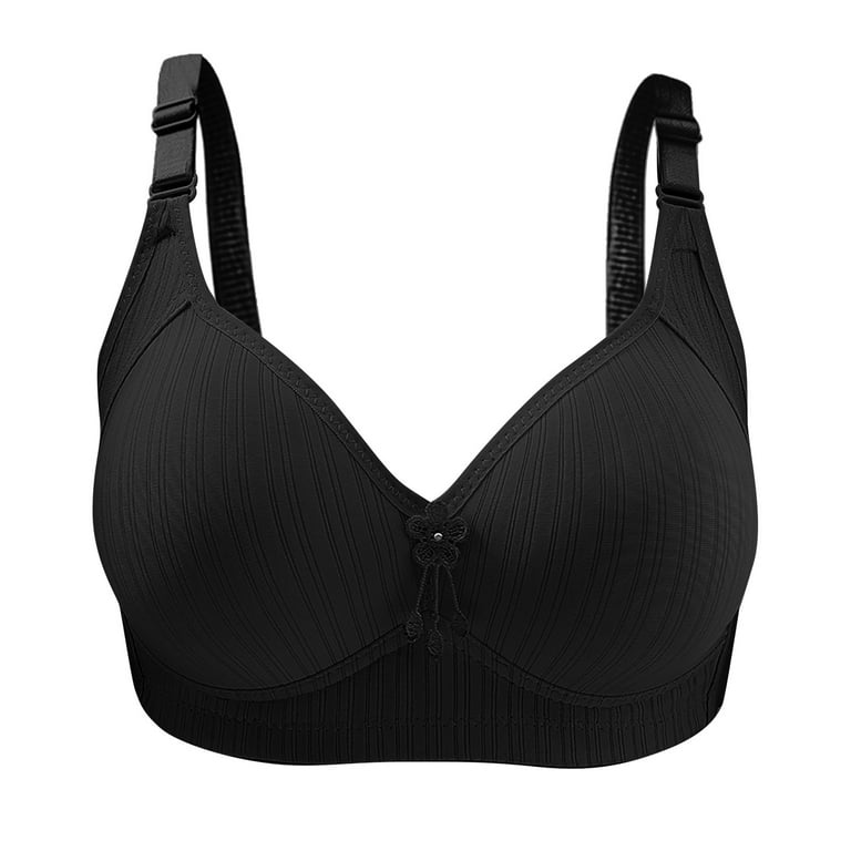 Bras for Women Casual Solid Color Womens Sport Bras Daily Comfy Underweat  Women Wireless Smoothing Lightly Cooling Bras Beauty Back Lined Wire  Classic Womens Bras（Black,M） 