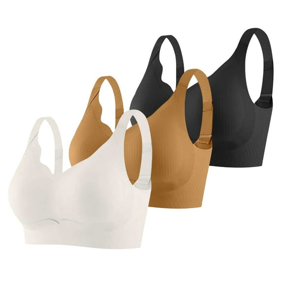 Seamless Comfort Bra Women's Adjustable Support Sports Bra (3-Pack)
