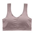 thumbnail image 1 of Bras for Women,Comfortable Ice Silk Sports Bra Tank Top Style for Mid and Elderly Large Size Supportive Wireless Gathering Drop Design,Sports Bras for Women,Brown,3XL, 1 of 4