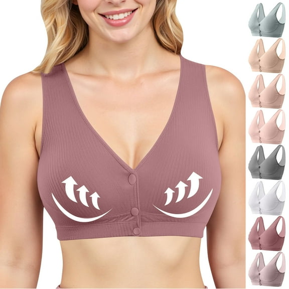 Bras for Women Enchante Full Coverage Underwire Bras Plus Size Older Women Bras Breathable Front Closure Bra Daily Comfortable Wireless Bras For Women