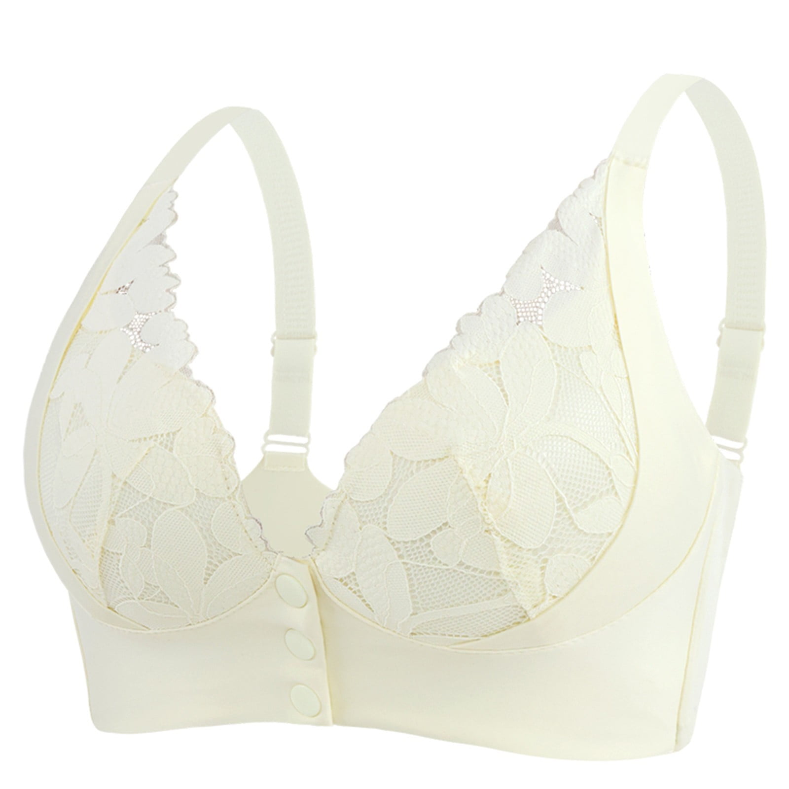 Bras for Women,Fashion Lace Front Closure Seamless Underwire Bra with ...