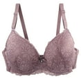 thumbnail image 1 of Bras for Women Floral Lace Full Coverage Plus Size Underwire for Large Busts Pull On Comfort Breathable Soft Cup Bra with Adjustable Straps for Everyday Size M-5XL, 1 of 4