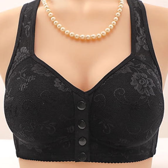 Bras For Women Front Closure Bras Comfort Breathable Plus Size Daily Bras No Underwire Full Support, Bras with Built-In Shelf Liner, Bras for Side Sleeper Comfort