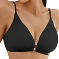 thumbnail image 1 of Bras for Women Front Closure! Comdrip Front Closure Bras for Women with Metal Snap and Wireless Racerback Bra Comfortable Bralette Bras for Women No Underwire Black L, 1 of 7