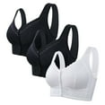 thumbnail image 1 of Bras for Women Front Closure, Fadeal Moona Bra for Senior Front Closure Breathable Bra for Seniors Wirefree Bras for Older Women Bras for Older Women Black2 46, 1 of 4
