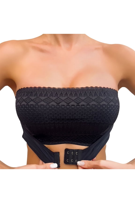 Bras for Women,Front Closure Lace Bralette for Women with Adjustable Transparent Straps Comfortable No Padding Underwire Everyday Wear,Sports Bras for Women,Black,M