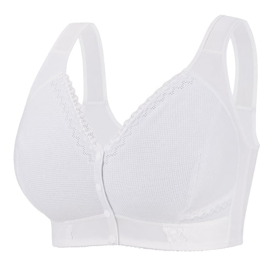 Bras for Women Front Closure Plus Size Full Coverage Bra Breathable Bras Stretchy Relaxed Fit Bra Wireless Front Closure Bra Posture Support Bra Posture Bras for Women Easy to Put on Bra