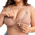 thumbnail image 1 of Bras for Women,Front Closure Seamless Bra For Women Everyday Comfort Embroidered Back Support Versatile Wear Full Coverage Underwire Lingerie,Sports Bras for Women,Beige,105D, 1 of 8