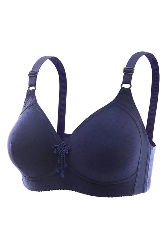 Bras for Women Front Closure Stretch Ice Silk Wireless Bra Full Coverage Seamless Side Support Light Padded Cups Convenient Wearing Comfort Daily Large Bust Support