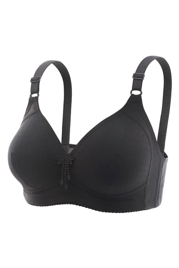 Bras for Women Front Closure Stretch Ice Silk Wireless Bra Full Coverage Seamless Side Support Light Padded Cups Convenient Wearing Comfort Daily Large Bust Support