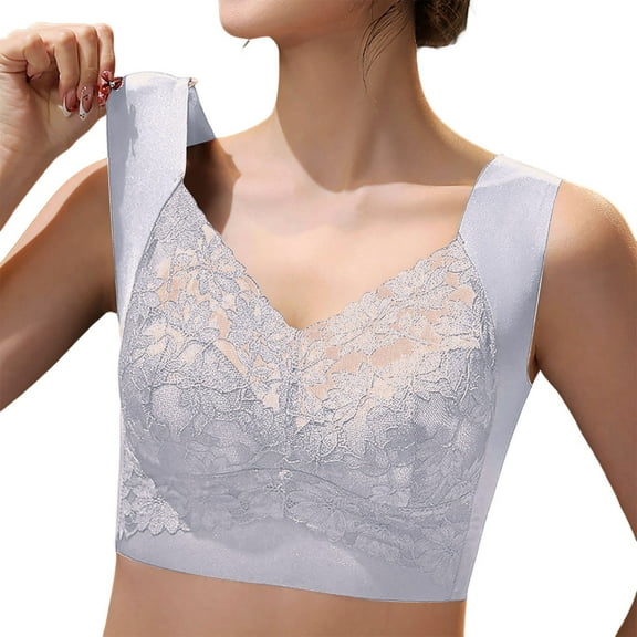 Bras for Women,Full Coverage Everyday Bra for Women Comfortable Wireless Support Plus Size Seamless T Shirt Casual Wear,Sports Bras for Women,Light Blue,M