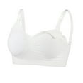thumbnail image 1 of Bras for Women Full Coverage Sports Bra-Padded Seamless High Impact Support for Yoga Workout Bralettes V-Neck Back-Smoothing Bra Feature Hook and Eye Closure Longline Bra Style Y-45 , White L, 1 of 6