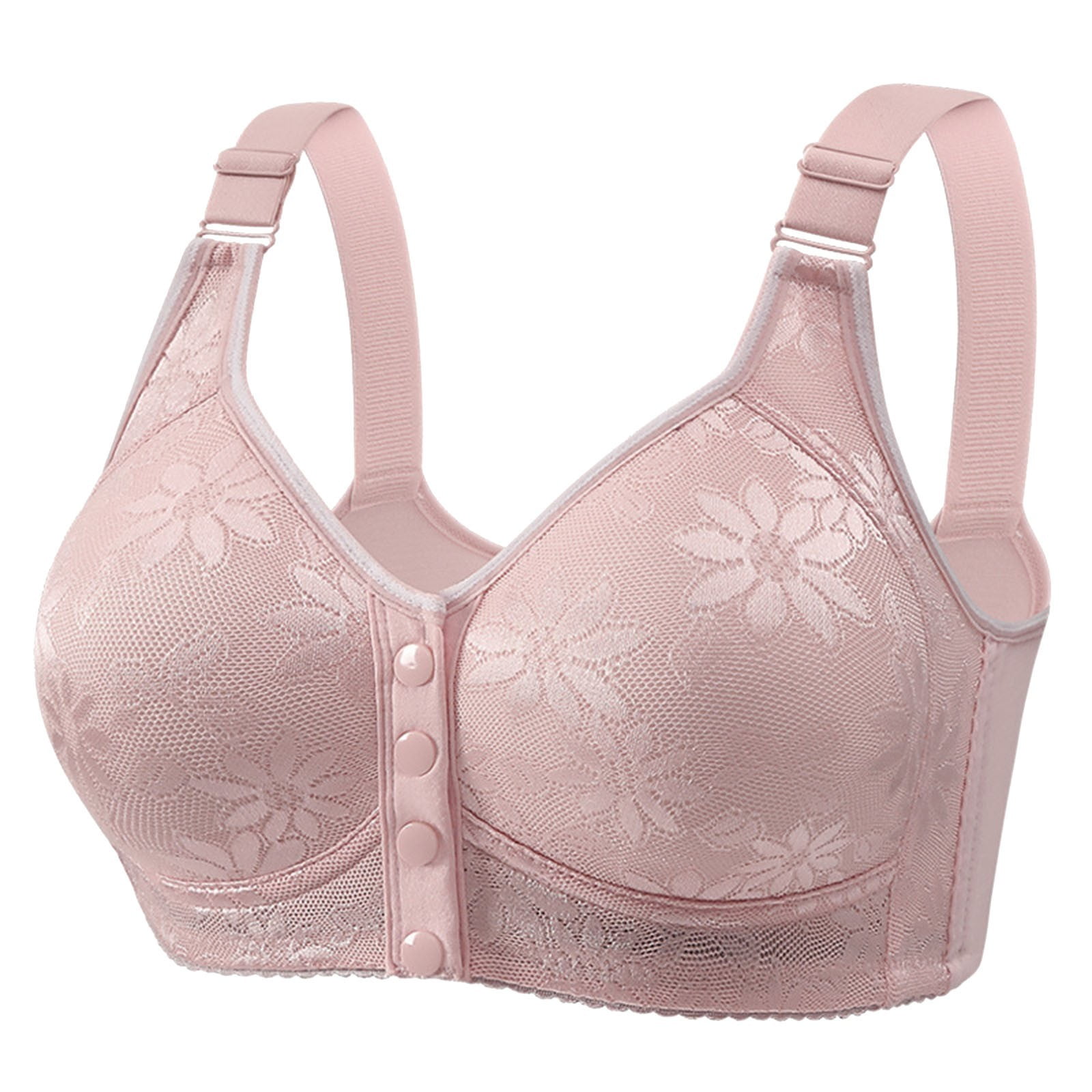 Bras Women Heart Embroidery Lace Strapless Push Up Bra Side Support ...
