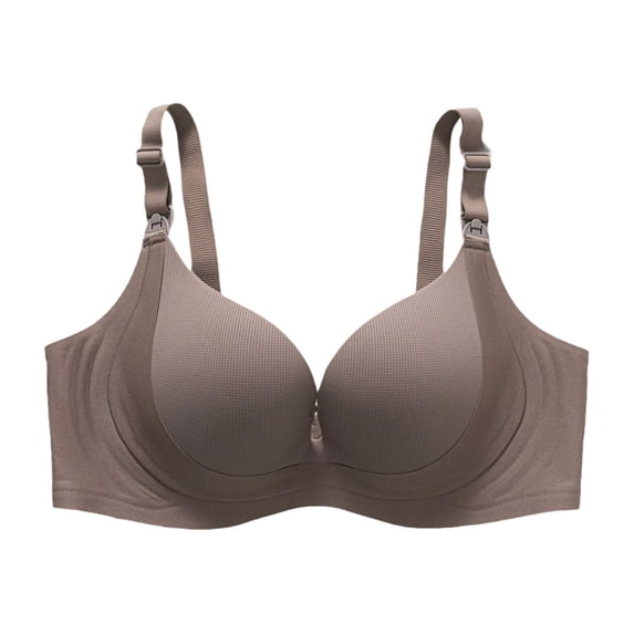 Bras for Women,Lactation Nursing Bra with Thin Cavity Cups Breathable Push Up Support for Maternity and Postpartum Comfort,Sports Bras for Women,Brown,36