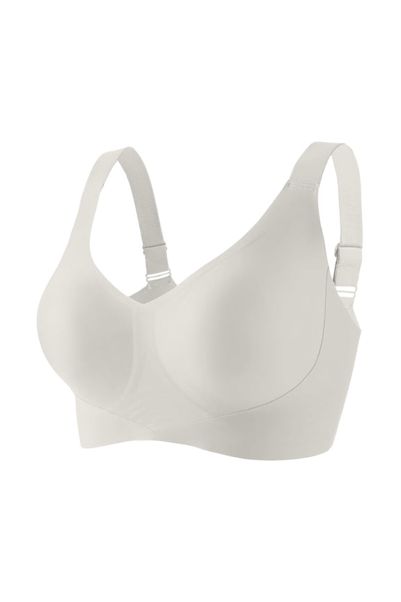 Bras for Women Large Breast Womens Seamless Wireless Sports Bra with Padded Cups Adjustable Straps for Active Wear Everyday Comfortable Bralette Gray L